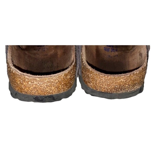 Birkenstock Arizona Sandals Softbed EU 40 260 9 Gray Suede Cork Footbed Slides - Picture 4 of 9